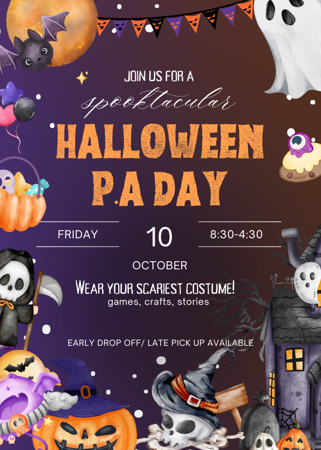 Orange Black Purple Illustration Halloween Party Invitation