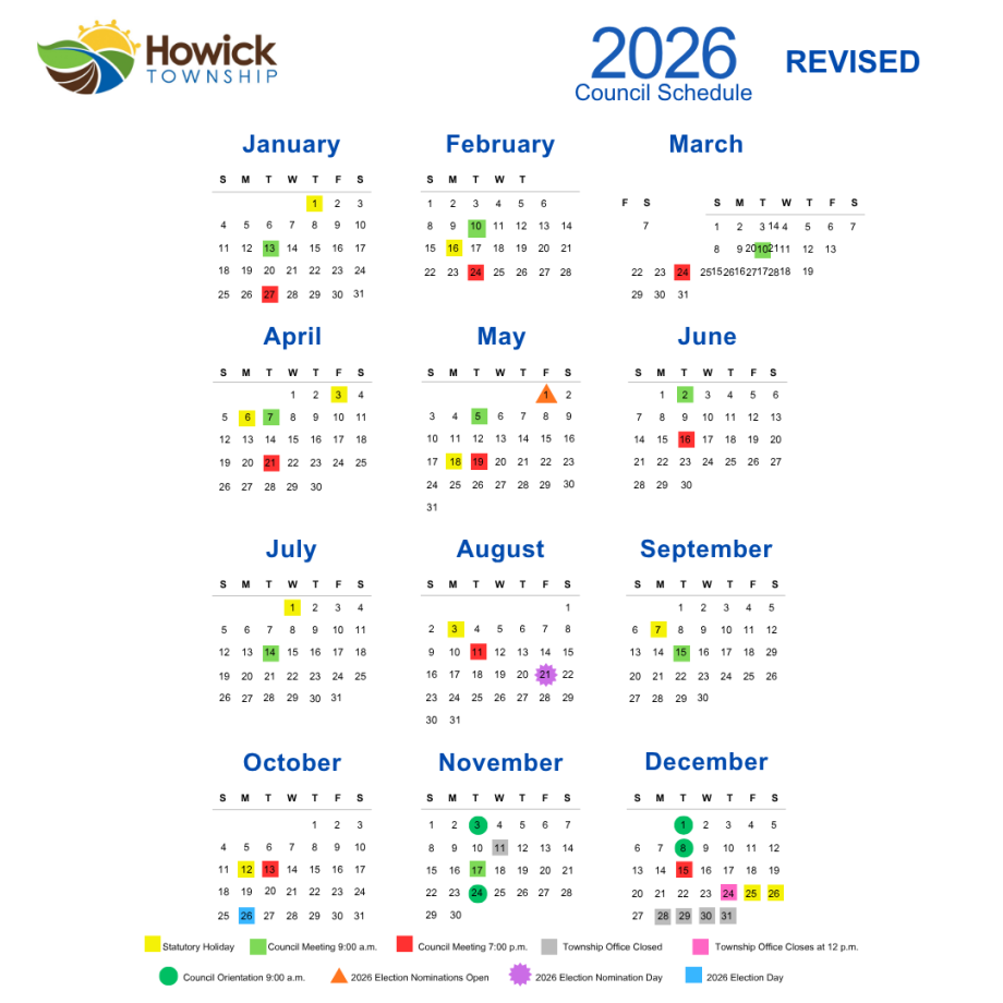 Revised Council Schedule